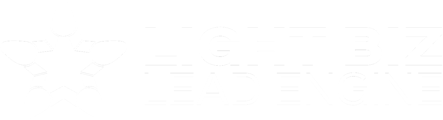 Light biz lead engine logo solid white